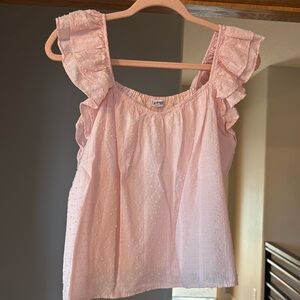 BB Dakota eyelet tank with ruffle shoulder straps